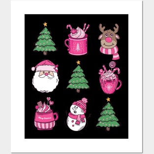 Pink Christmas Posters and Art